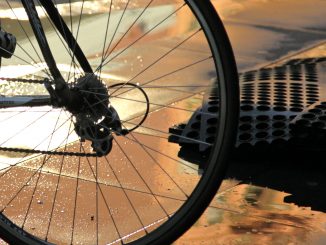 rear wheel bike at dawn