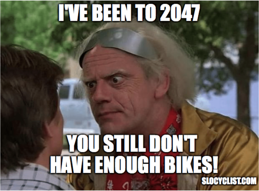 doc brown Funny Bicycle Meme 