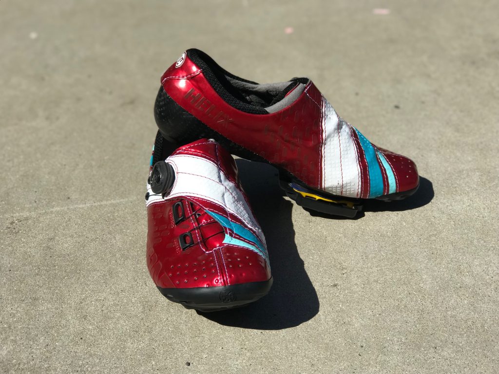 bont helix cycling shoes in red and white review
