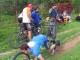 Mountain bike crash with face